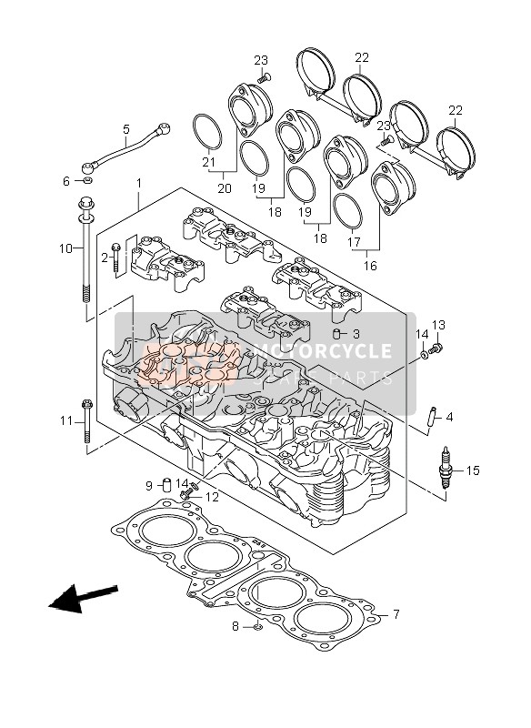 Suzuki GSF650(N)(S)(NA)(SA) BANDIT 2008 Culasse pour un 2008 Suzuki GSF650(N)(S)(NA)(SA) BANDIT