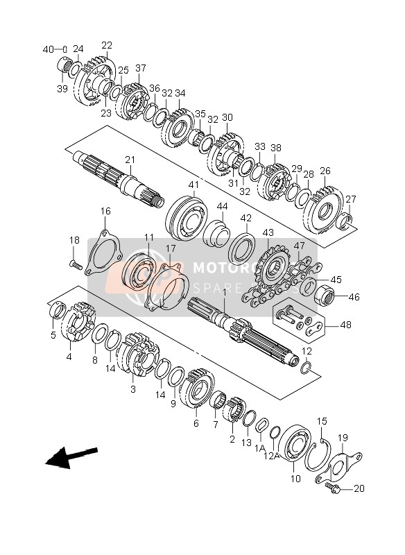 Suzuki GSF650(N)(S)(NA)(SA) BANDIT 2008 Transmission for a 2008 Suzuki GSF650(N)(S)(NA)(SA) BANDIT