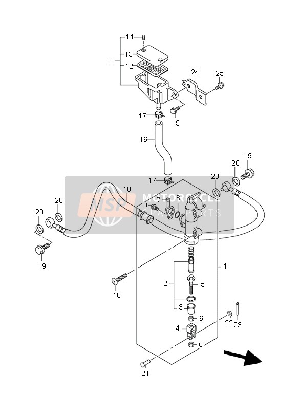 Suzuki GSX1300R HAYABUSA 1999 Rear Master Cylinder for a 1999 Suzuki GSX1300R HAYABUSA