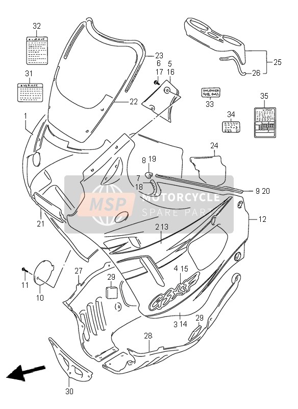 9440221CK1Y98, Cover Cowling,L, Suzuki, 0