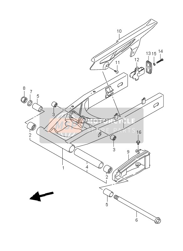 Suzuki GSF650(N)(S)(NA)(SA) BANDIT 2008 Bras oscillant arrière pour un 2008 Suzuki GSF650(N)(S)(NA)(SA) BANDIT