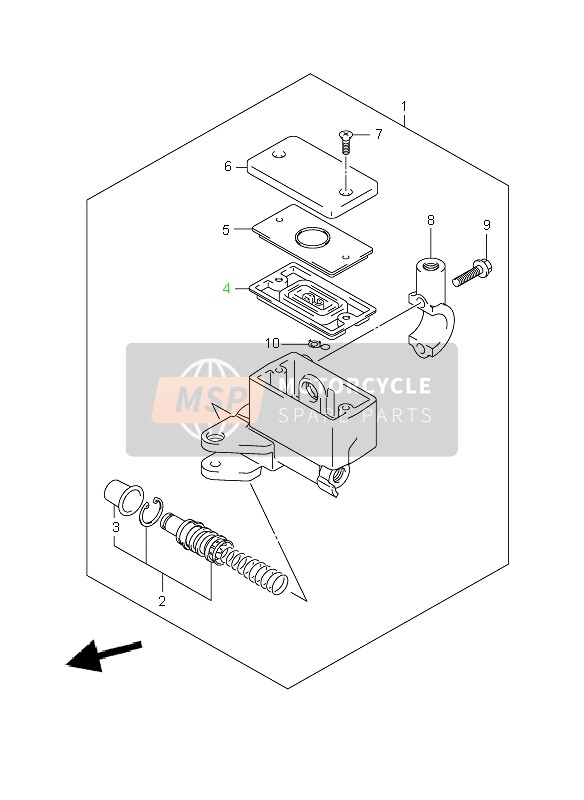 Suzuki GSF1250(N)(S)(NA)(SA) BANDIT 2008 Pompa freno anteriore (GSF1250-A) per un 2008 Suzuki GSF1250(N)(S)(NA)(SA) BANDIT