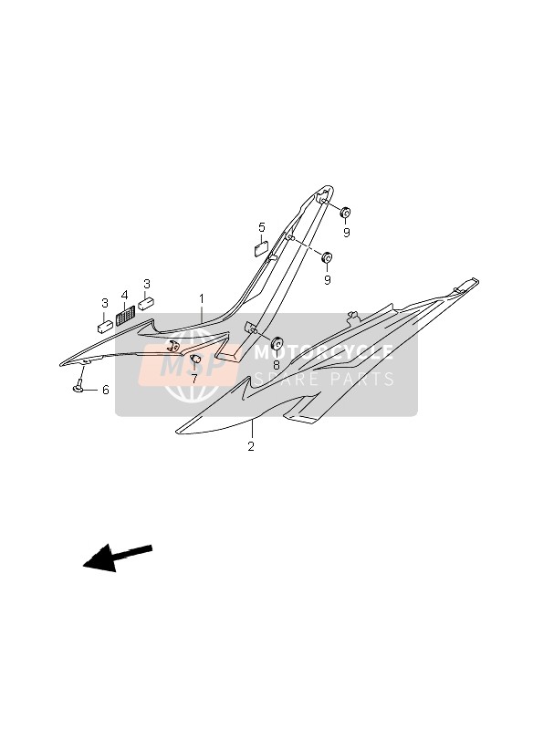 Suzuki GSR600(A) 2008 Copertura del telaio per un 2008 Suzuki GSR600(A)