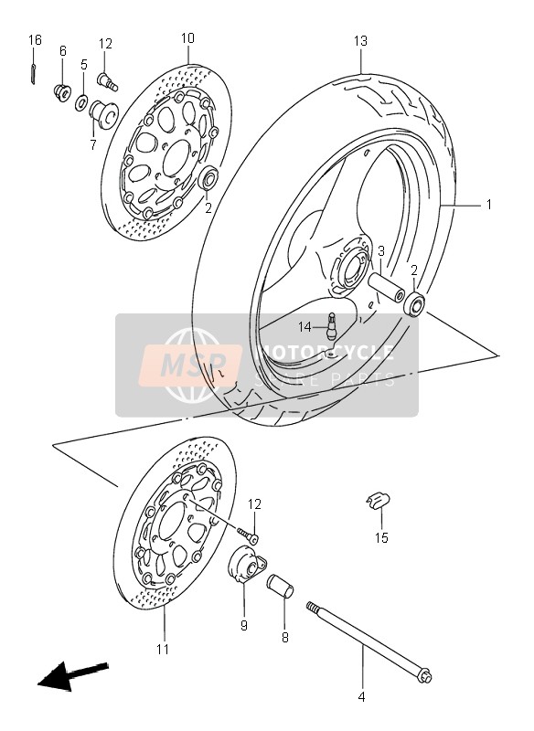 Suzuki GSX750F 1996 Front Wheel for a 1996 Suzuki GSX750F