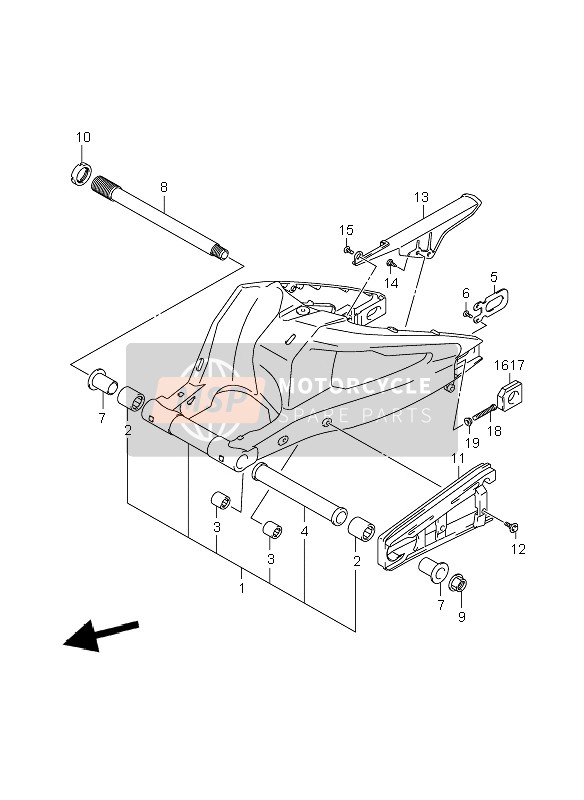 Bras oscillant arrière