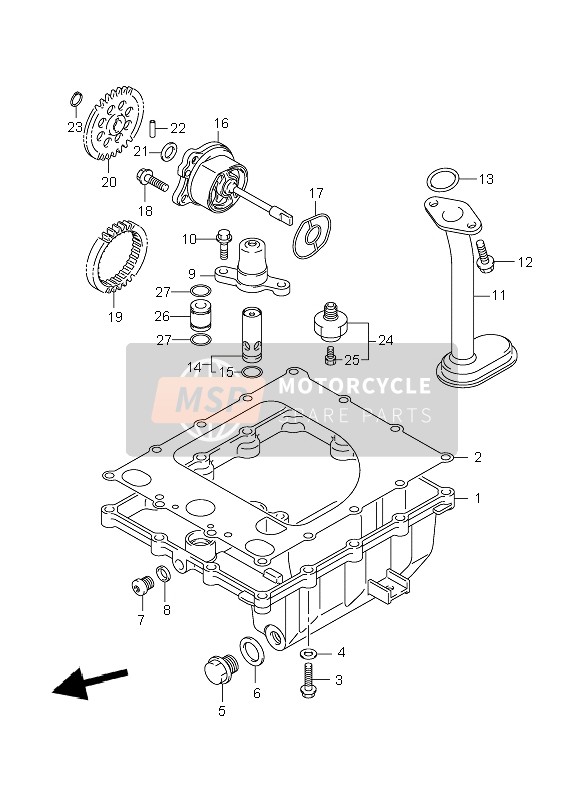 Suzuki GSX-R1000 2008 Oil Pan & Oil Pump for a 2008 Suzuki GSX-R1000