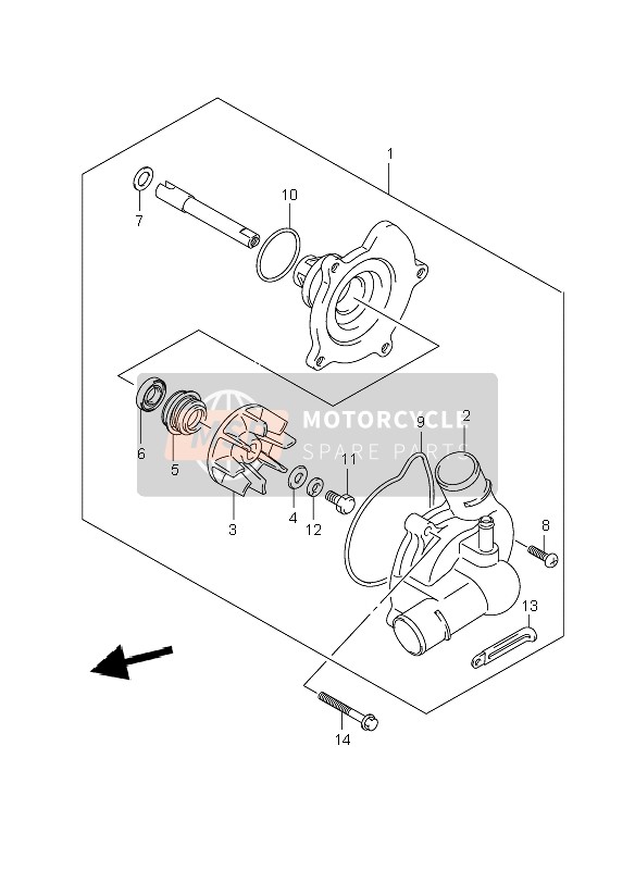 Suzuki GSX-R1000 2008 Pompa dell'acqua per un 2008 Suzuki GSX-R1000