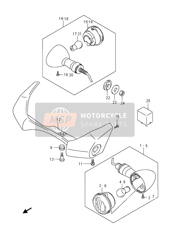 Suzuki VZ1500 INTRUDER 2013 BLINKER für ein 2013 Suzuki VZ1500 INTRUDER