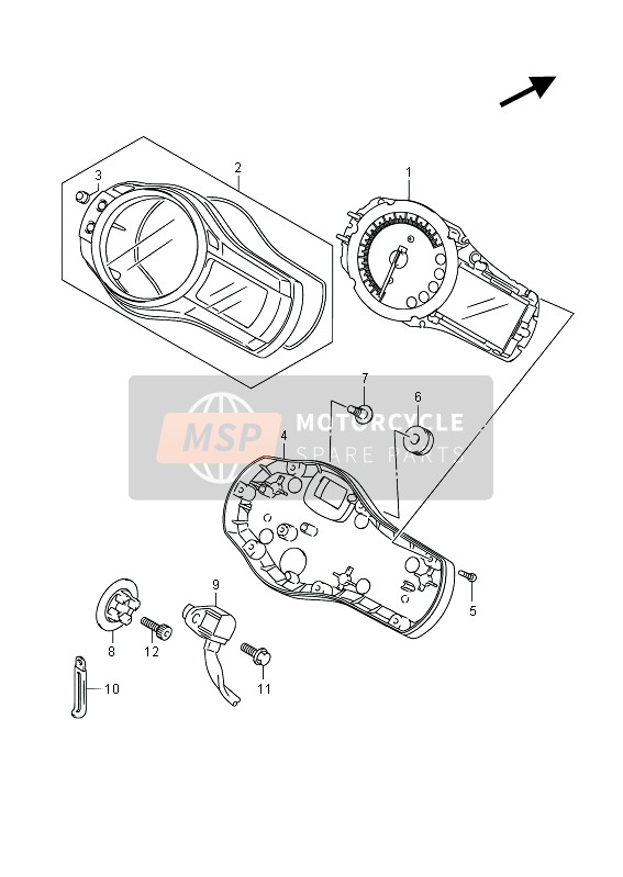 Suzuki GSF650(S)(A)(SA) BANDIT 2012 TACHOMETER (GSF650SU) für ein 2012 Suzuki GSF650(S)(A)(SA) BANDIT