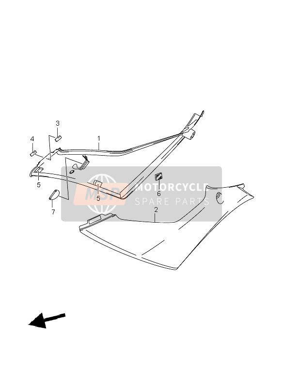 Suzuki GSX-R1000 2008 Cubierta lateral del marco para un 2008 Suzuki GSX-R1000