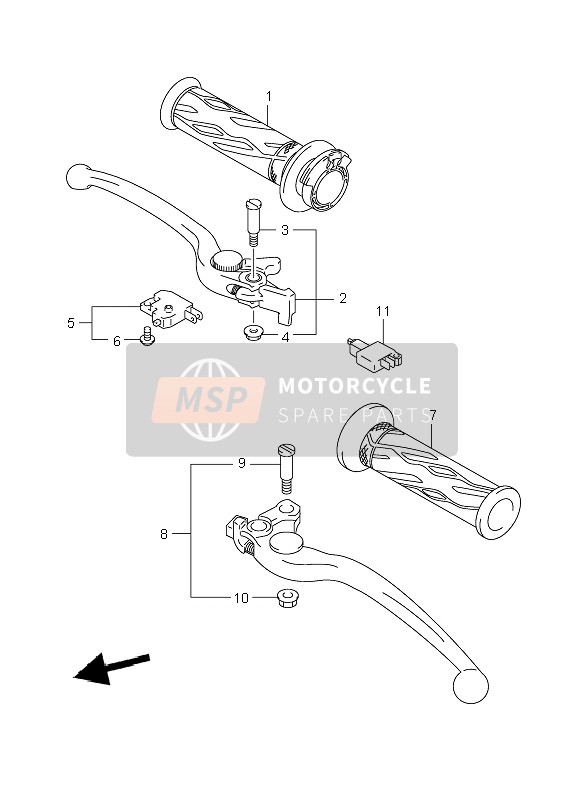 Suzuki GSX-R1000 2008 Levier de poignée pour un 2008 Suzuki GSX-R1000