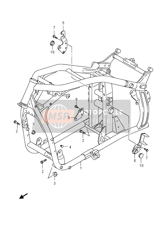 Suzuki VZ1500 INTRUDER 2013 Frame for a 2013 Suzuki VZ1500 INTRUDER