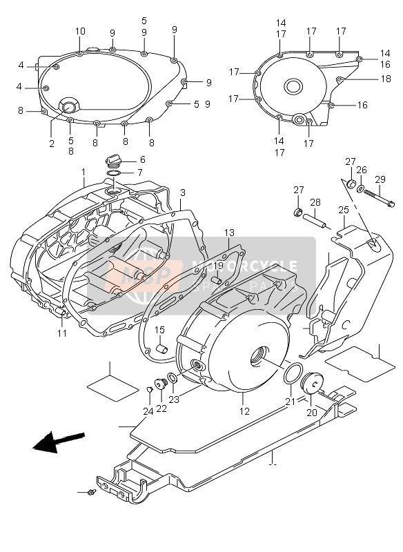 Suzuki VL800(C) VOLUSIA 2008 Crankcase Cover for a 2008 Suzuki VL800(C) VOLUSIA