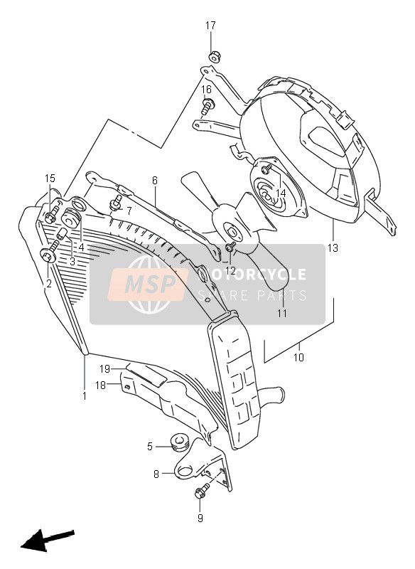 Suzuki GSX-R1100W 1996 Radiator for a 1996 Suzuki GSX-R1100W