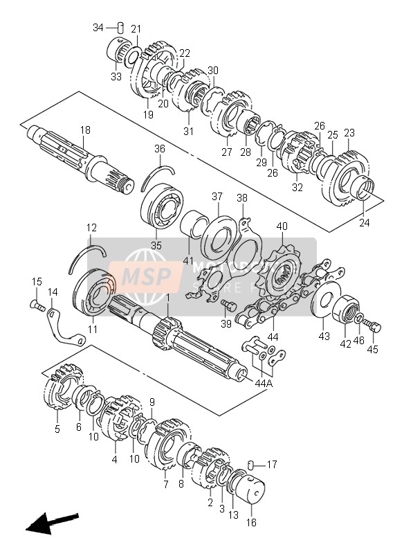 Suzuki GSX-R1100W 1996 Transmission pour un 1996 Suzuki GSX-R1100W