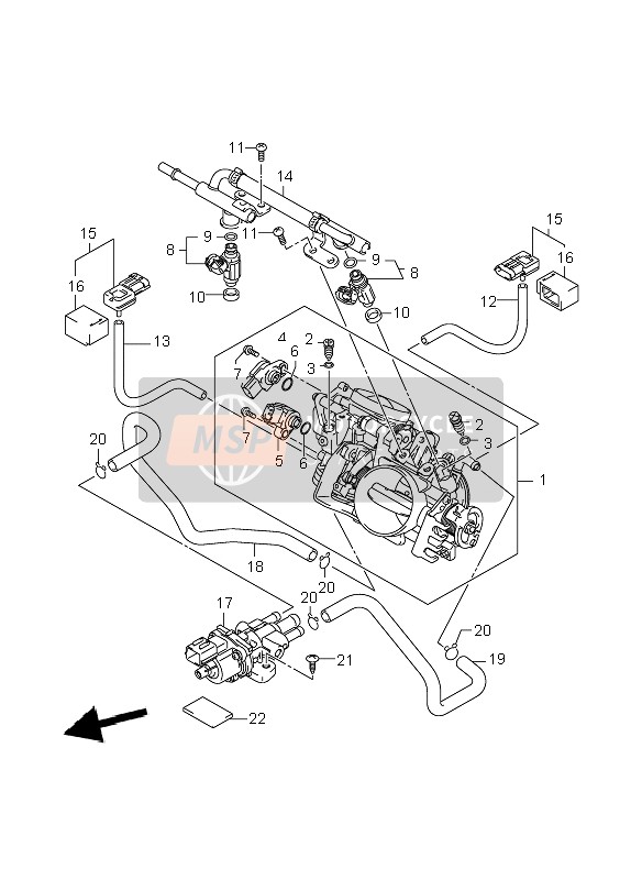 Suzuki VZR1800R(N)(Z)(R2) (M1800) INTRUDER 2008 Throttle Body for a 2008 Suzuki VZR1800R(N)(Z)(R2) (M1800) INTRUDER