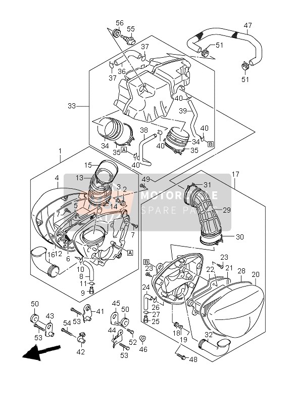 Suzuki VZR1800R(N)(Z)(R2) (M1800) INTRUDER 2008 Air Cleaner for a 2008 Suzuki VZR1800R(N)(Z)(R2) (M1800) INTRUDER