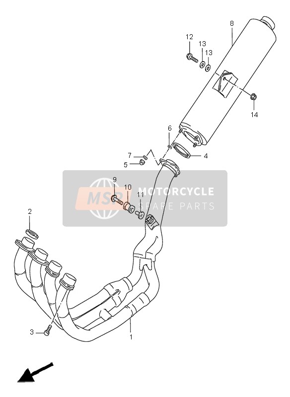 Suzuki GSX-R750 1998 Muffler for a 1998 Suzuki GSX-R750