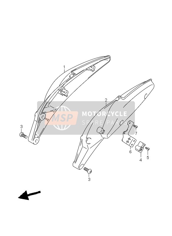 Suzuki VZR1800R(N)(Z)(R2) (M1800) INTRUDER 2008 Frame handgreep (VZR1800N-NU2) voor een 2008 Suzuki VZR1800R(N)(Z)(R2) (M1800) INTRUDER