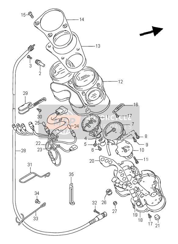 Suzuki GSX-R1100W 1996 Tachimetro per un 1996 Suzuki GSX-R1100W