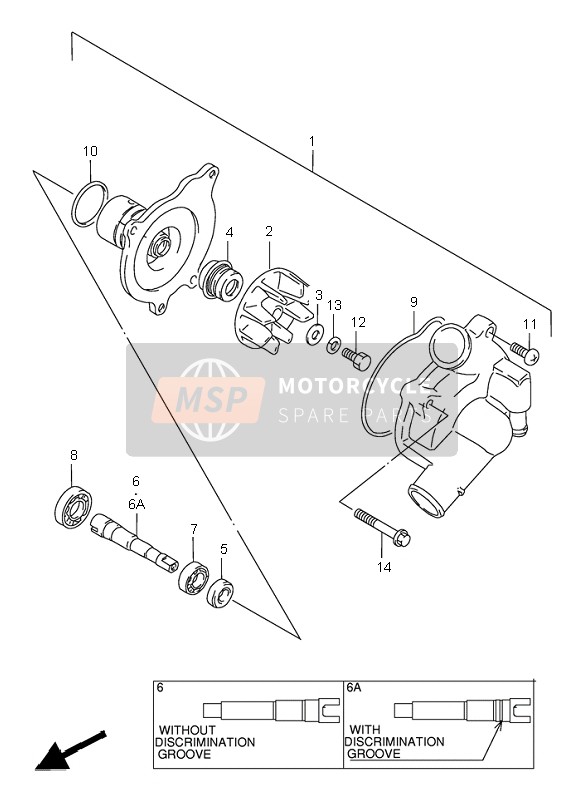 Suzuki GSX-R750 1998 Pompe à eau pour un 1998 Suzuki GSX-R750