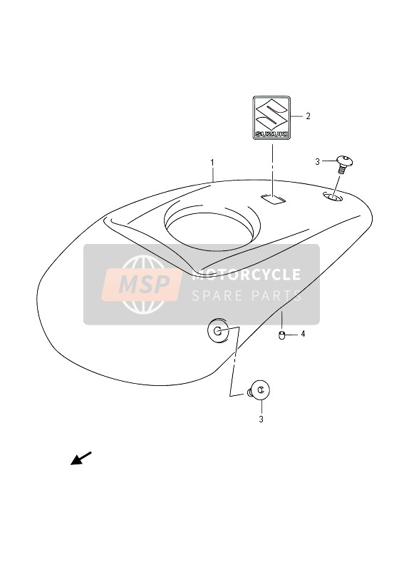 Suzuki VZ1500 INTRUDER 2013 Fuel Tank Upper Cover for a 2013 Suzuki VZ1500 INTRUDER