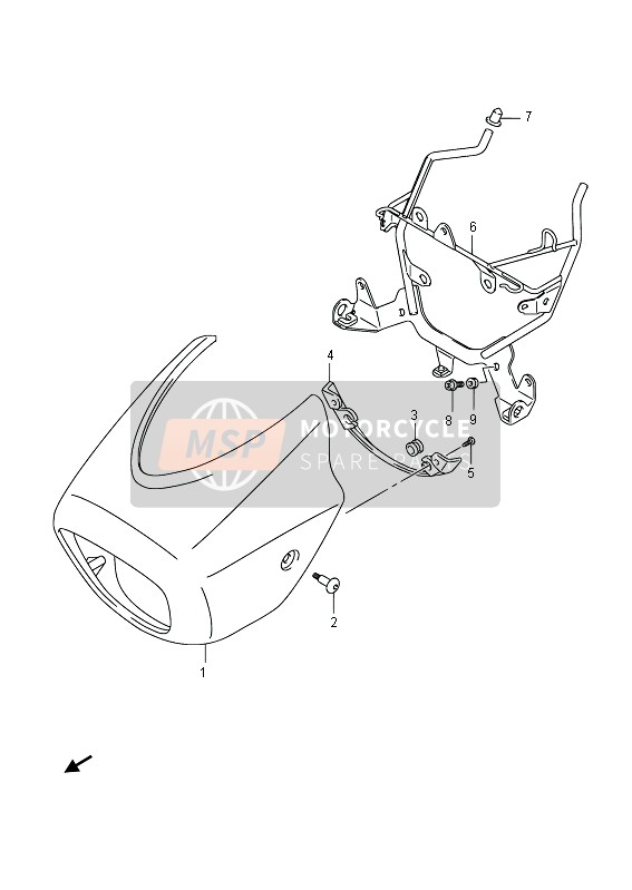 Suzuki VZ1500 INTRUDER 2013 Headlamp Cover for a 2013 Suzuki VZ1500 INTRUDER