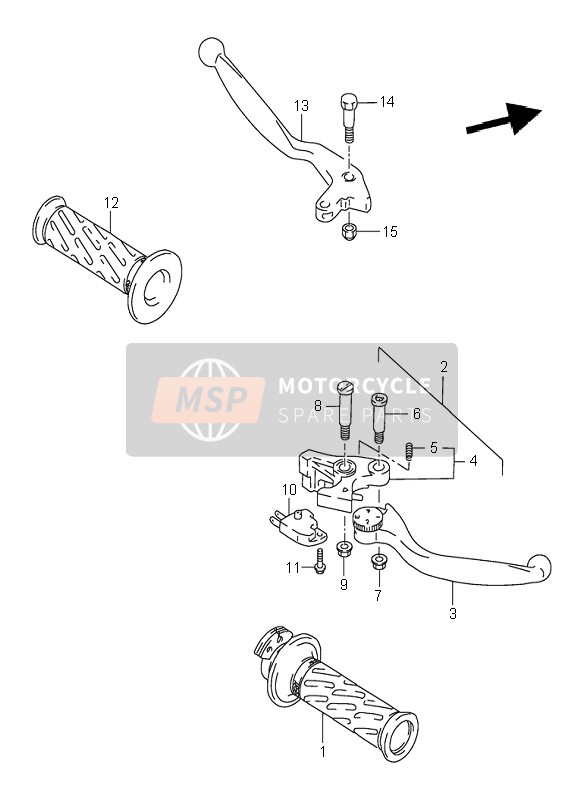 Suzuki GSX-R1100W 1996 Handvat Hendel voor een 1996 Suzuki GSX-R1100W