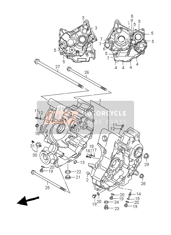 Suzuki DL1000 V-STROM 2009 Crankcase for a 2009 Suzuki DL1000 V-STROM