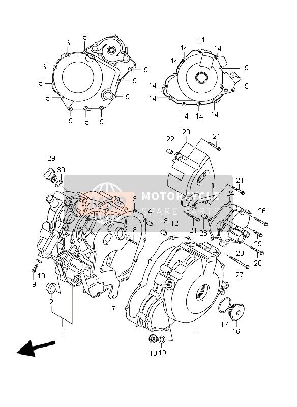 Suzuki DL1000 V-STROM 2009 Tapa del cárter para un 2009 Suzuki DL1000 V-STROM