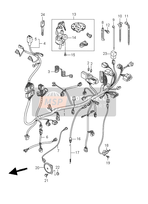 Suzuki DL1000 V-STROM 2009 Wiring Harness for a 2009 Suzuki DL1000 V-STROM