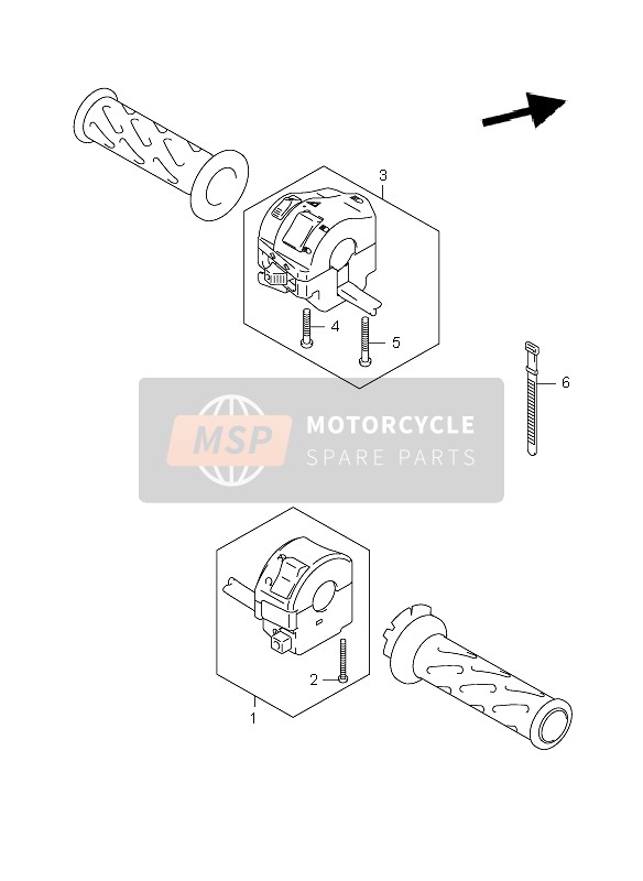 Suzuki DL1000 V-STROM 2009 Interruttore maniglia per un 2009 Suzuki DL1000 V-STROM