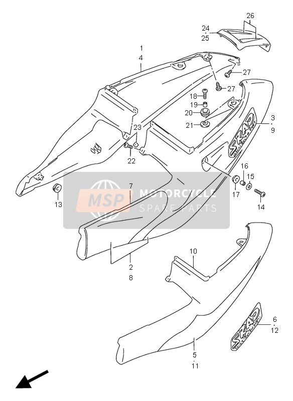 6814033E30K3B, Tape, Rear Lh, Suzuki, 0