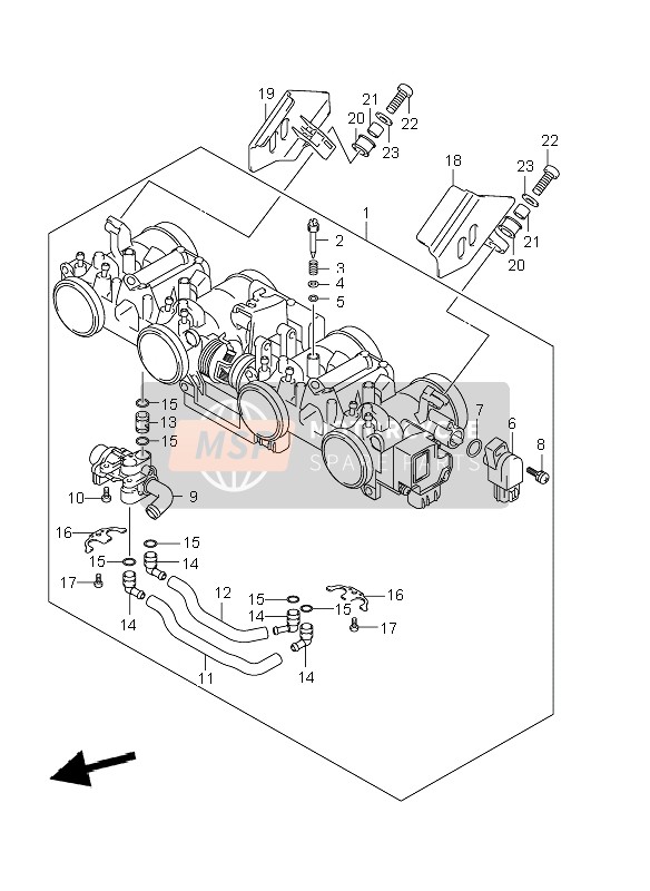 Suzuki GSF1250(N)(A)(S)(SA) BANDIT 2009 Throttle Body for a 2009 Suzuki GSF1250(N)(A)(S)(SA) BANDIT