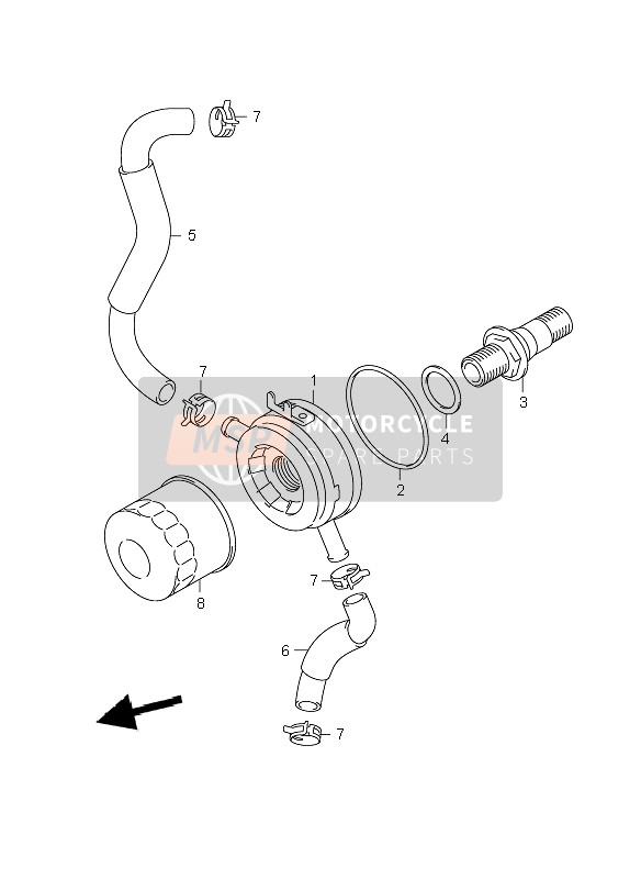 Suzuki GSF1250(N)(A)(S)(SA) BANDIT 2009 Oil Cooler for a 2009 Suzuki GSF1250(N)(A)(S)(SA) BANDIT