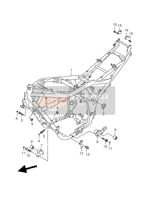 Suzuki GSF1250(N)(A)(S)(SA) BANDIT 2009 Telaio per un 2009 Suzuki GSF1250(N)(A)(S)(SA) BANDIT