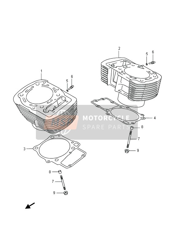 Suzuki VZR1800(Z)(R) (M1800) INTRUDER 2013 Cilindro para un 2013 Suzuki VZR1800(Z)(R) (M1800) INTRUDER