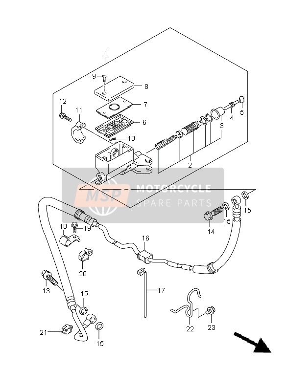 Suzuki GSF1250(N)(A)(S)(SA) BANDIT 2009 Clutch Master Cylinder (GSF1250S-SA-SAZ) for a 2009 Suzuki GSF1250(N)(A)(S)(SA) BANDIT