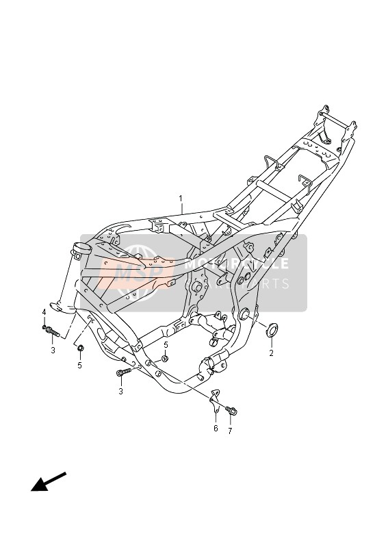 Suzuki GSF650(S)(A)(SA) BANDIT 2012 Cadre (GSF650U) pour un 2012 Suzuki GSF650(S)(A)(SA) BANDIT