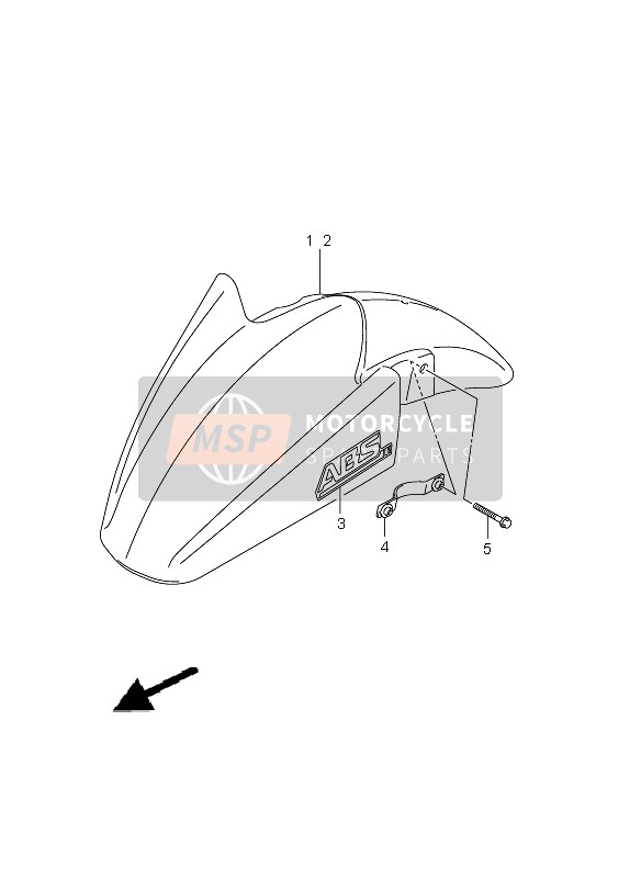 Suzuki GSX650F(A) 2009 Garde-boue avant pour un 2009 Suzuki GSX650F(A)