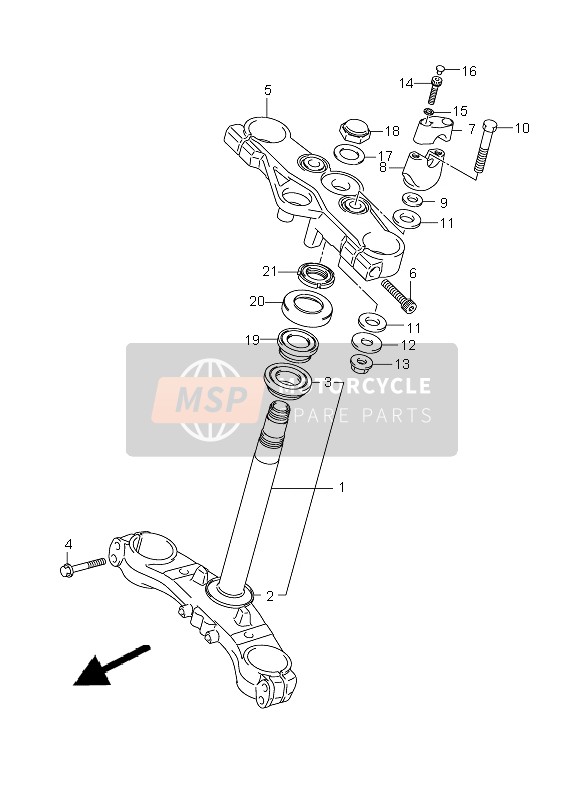 Suzuki GSX650F(A) 2009 Steering Stem for a 2009 Suzuki GSX650F(A)