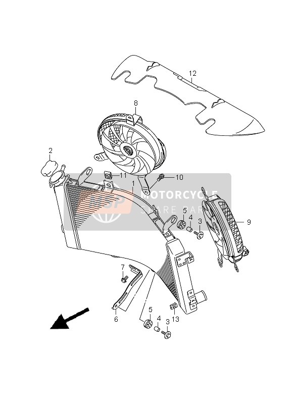 Suzuki GSX1300BK(A) B-KING 2009 Radiateur pour un 2009 Suzuki GSX1300BK(A) B-KING