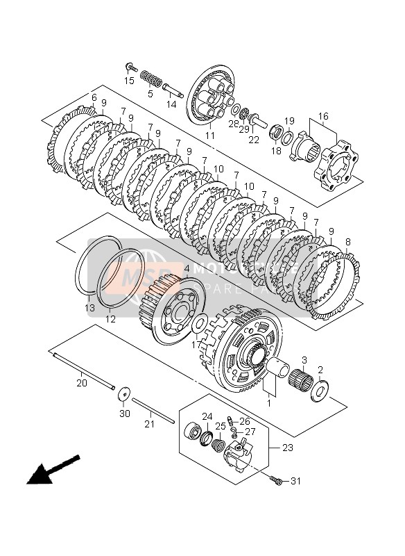 Suzuki GSX1300BK(A) B-KING 2009 Clutch for a 2009 Suzuki GSX1300BK(A) B-KING