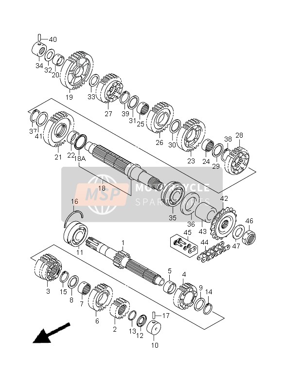 Suzuki GSX1300BK(A) B-KING 2009 Transmission for a 2009 Suzuki GSX1300BK(A) B-KING