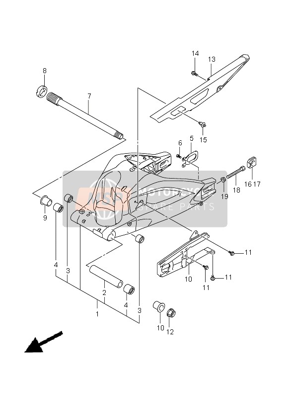 Suzuki GSX1300BK(A) B-KING 2009 Rear Swing Arm for a 2009 Suzuki GSX1300BK(A) B-KING