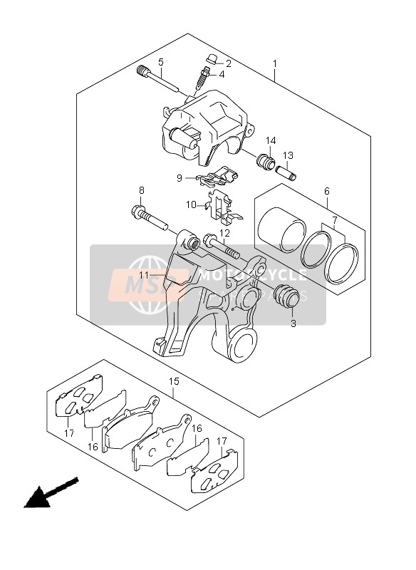 BREMSSATTEL HINTEN (GSX1300BKA-AUF)