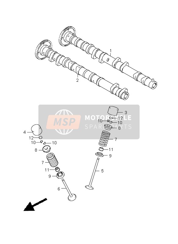 Suzuki GSX-R600 2009 Cam Shaft & Valve for a 2009 Suzuki GSX-R600