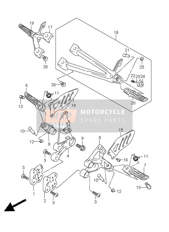 4370037H10YAP, Footrest Assy,P, Suzuki, 0