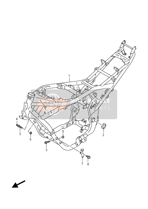 Suzuki GSF650(S)(A)(SA) BANDIT 2012 RAHMEN (GSF650SUA) für ein 2012 Suzuki GSF650(S)(A)(SA) BANDIT