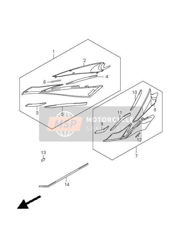 Suzuki GSX-R600 2009 Frame Side Cover for a 2009 Suzuki GSX-R600